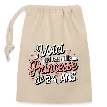 24 Year Old Princess - Closable cotton gift bag (14x20cm) - nature - Front