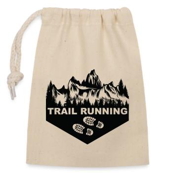Trail Running Sports - Closable cotton gift bag (14x20cm) - nature - Front