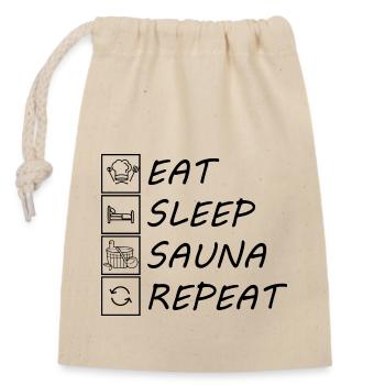 Sauna Wellness Spa - Closable cotton gift bag (14x20cm) - nature - Front