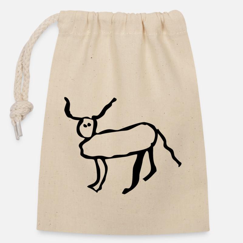 Coucou petite perruche - Sac cadeau en coton avec cordon (14 x 20 cm) - nature