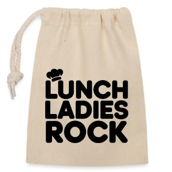 For Lunch Power - Closable cotton gift bag (14x20cm) - nature - Front