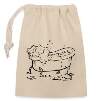 Bubble Bath Day - Closable cotton gift bag (14x20cm) - nature - Front