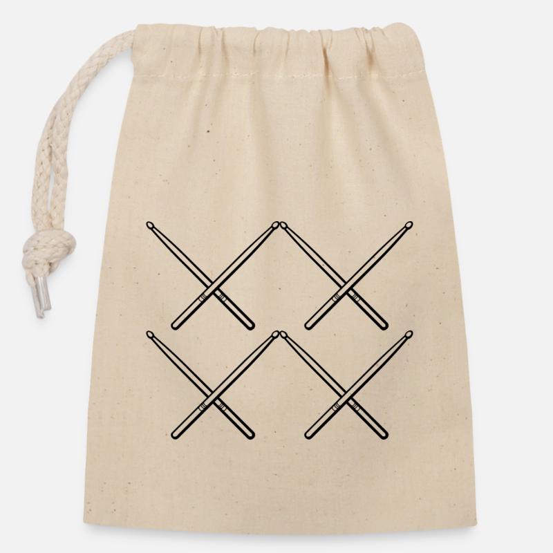 Baguettes de batteur - Sac cadeau en coton avec cordon (14 x 20 cm) - nature