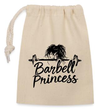 Barbell Princess - Closable cotton gift bag (14x20cm) - nature - Front