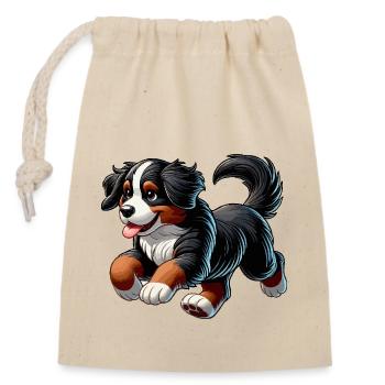 Bernese Mountain Dogs - Closable cotton gift bag (14x20cm) - nature - Front