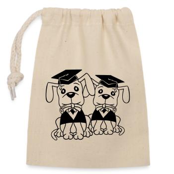 Chiens École Diplôme Certificat Gymnase Collège Abi - Sac cadeau en coton avec cordon (14 x 20 cm) - nature - Devant