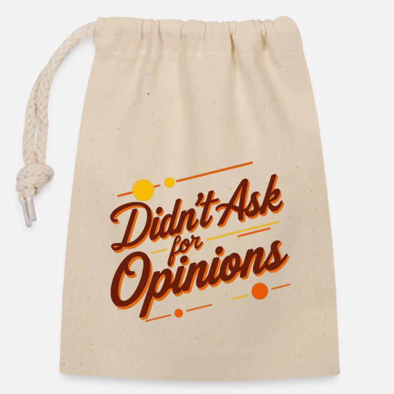 Didn't Ask - Closable cotton gift bag (14x20cm) - nature