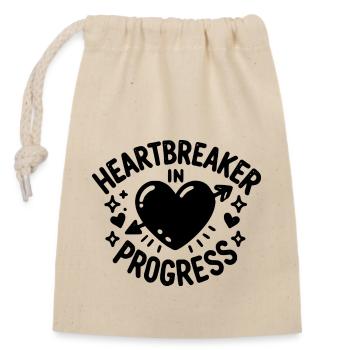 Heartbreaker in Progress - Closable cotton gift bag (14x20cm) - nature - Front