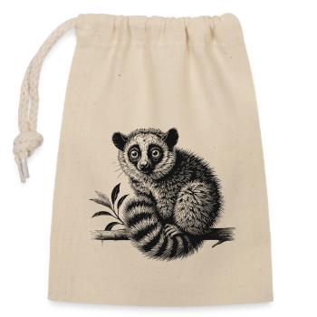 Lemurs - Closable cotton gift bag (14x20cm) - nature - Front