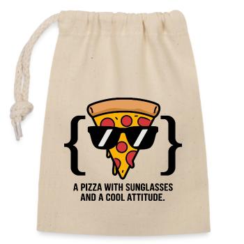 Lunettes de soleil Cool Pizza Slice - Sac cadeau en coton avec cordon (14 x 20 cm) - nature - Devant