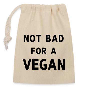 Not bad for a vegan - Closable cotton gift bag (14x20cm) - nature - Front