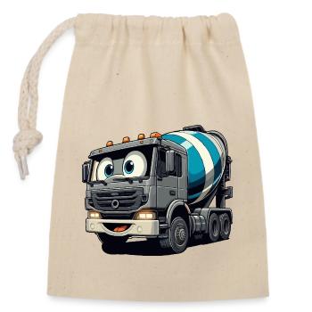 Cement Mixer Junior - Closable cotton gift bag (14x20cm) - nature - Front