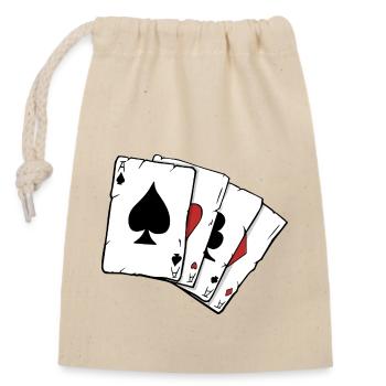 Pokerkarten Vier Illustration von Vexels - Verschließbarer Geschenkbeutel aus Baumwolle (14x20cm) - Natur - Vorne