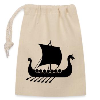 wikinger schiff - Verschließbarer Geschenkbeutel aus Baumwolle (14x20cm) - Natur - Vorne