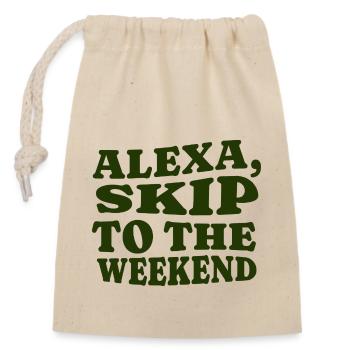 Alexa, Passez au week-end - Sac cadeau en coton avec cordon (14 x 20 cm) - nature - Devant