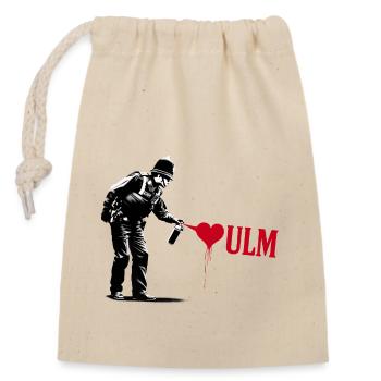 Polizist liebt Ulm Police Officer StreetArt - Verschließbarer Geschenkbeutel aus Baumwolle (14x20cm) - Natur - Vorne