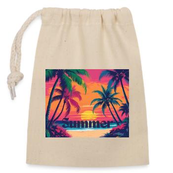 Summer - Verschließbarer Geschenkbeutel aus Baumwolle (14x20cm) - Natur - Vorne