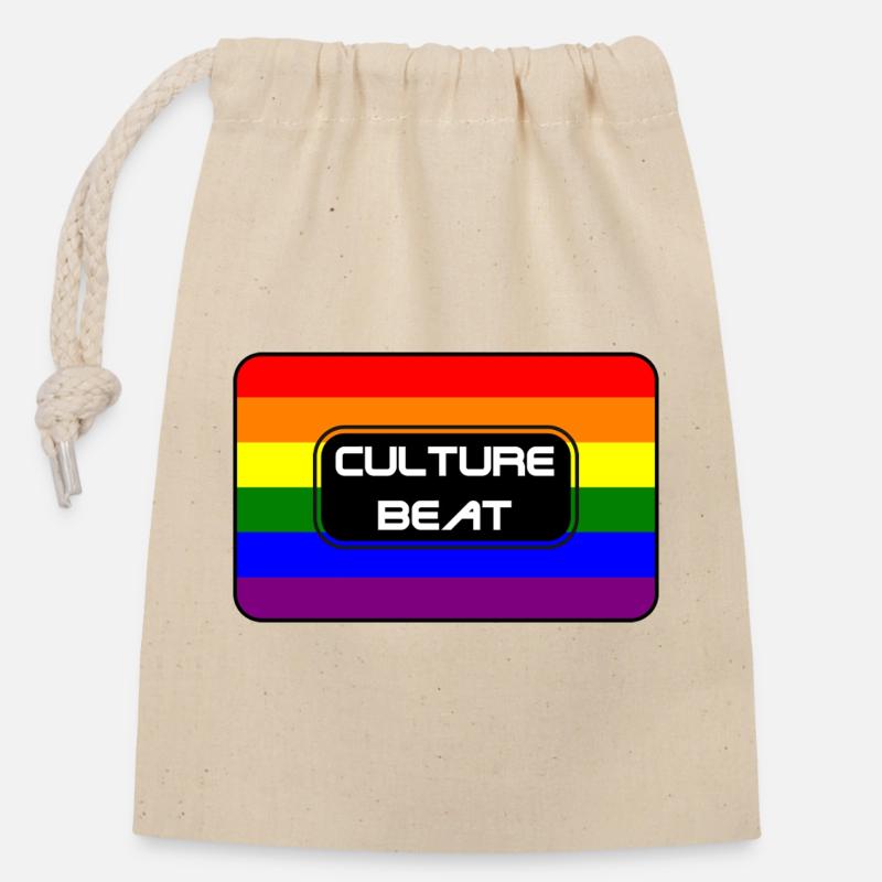 Kultur Beat Pride Logo - Verschließbarer Geschenkbeutel aus Baumwolle (14x20cm) - Natur