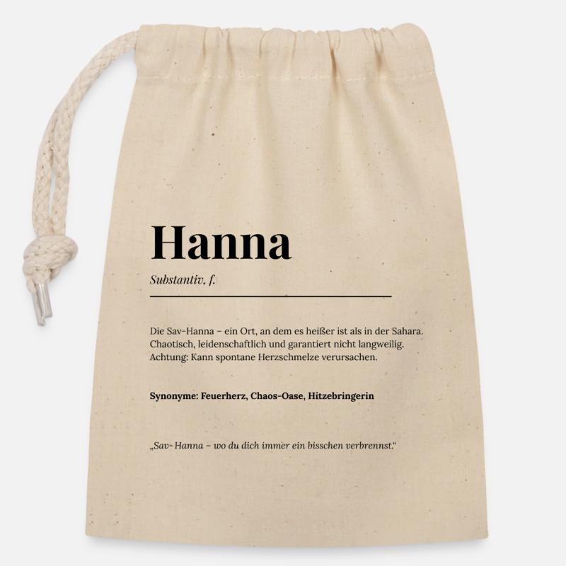 Hanna - Verschließbarer Geschenkbeutel aus Baumwolle (14x20cm) - Natur