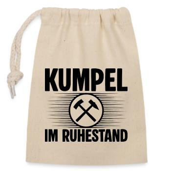 Kumpel Ruhestand - Verschließbarer Geschenkbeutel aus Baumwolle (14x20cm) - Natur - Vorne
