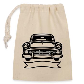 Vintage Automobile - Closable cotton gift bag (14x20cm) - nature - Front