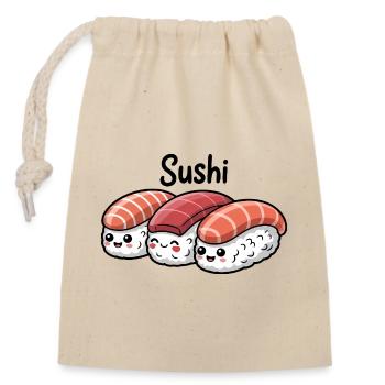 Cute Sushi Kawaii Food Lover - Closable cotton gift bag (14x20cm) - nature - Front