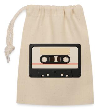 Retro Kassette – Mixtape Classic - Verschließbarer Geschenkbeutel aus Baumwolle (14x20cm) - Natur - Vorne