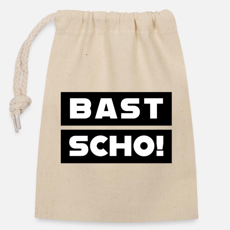 Bast Scho! - Closable cotton gift bag (14x20cm) - nature