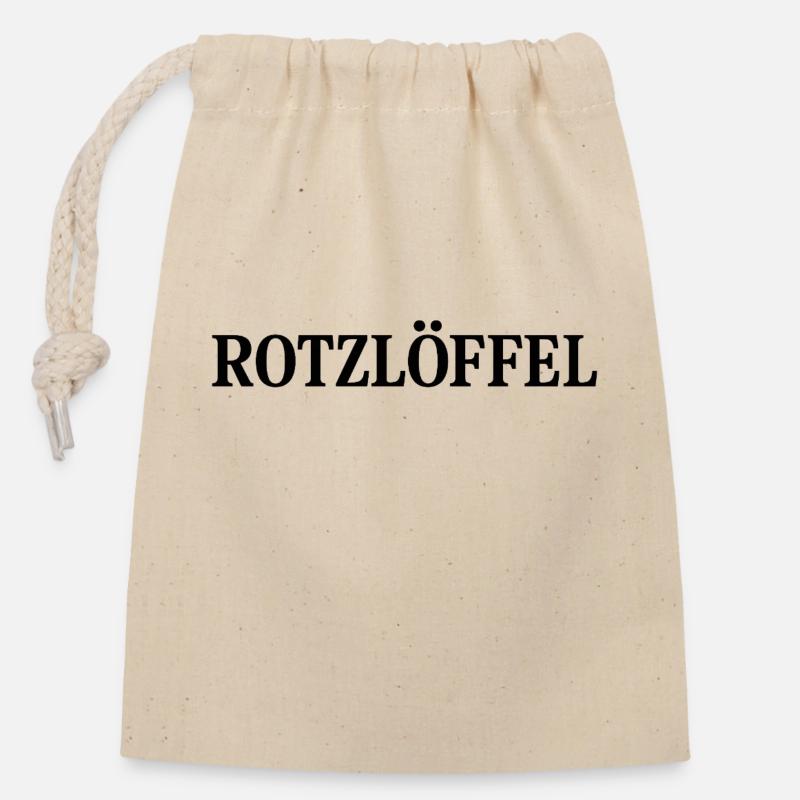 R0TZLÖFFEL - Sac cadeau en coton avec cordon (14 x 20 cm) - nature