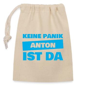 Anton als Vorname - Verschließbarer Geschenkbeutel aus Baumwolle (14x20cm) - Natur - Vorne