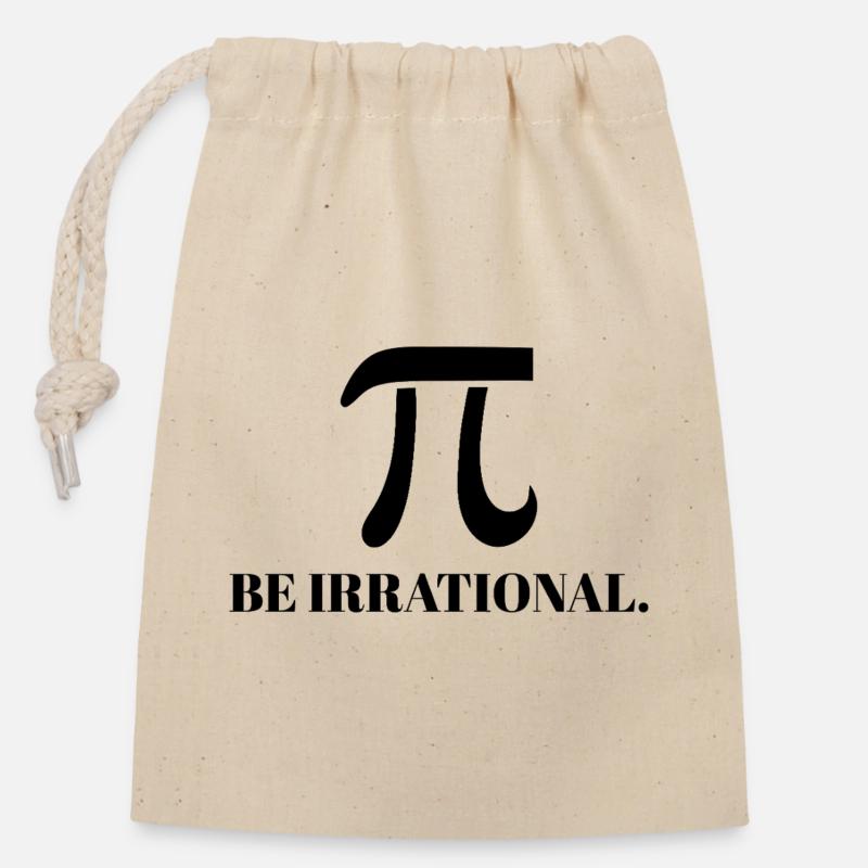 PI - Sei irrational - Schwarz - Verschließbarer Geschenkbeutel aus Baumwolle (14x20cm) - Natur