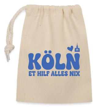 Köln Dialekt Grobschrift Logo - Verschließbarer Geschenkbeutel aus Baumwolle (14x20cm) - Natur - Vorne