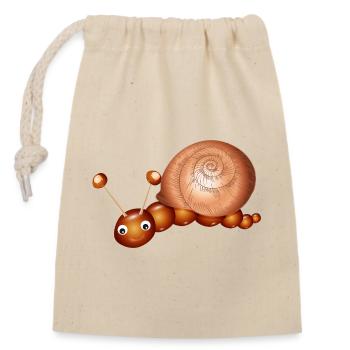Niedliche Kastanien-Schnecke–Kindheit & Bastelspaß - Verschließbarer Geschenkbeutel aus Baumwolle (14x20cm) - Natur - Vorne