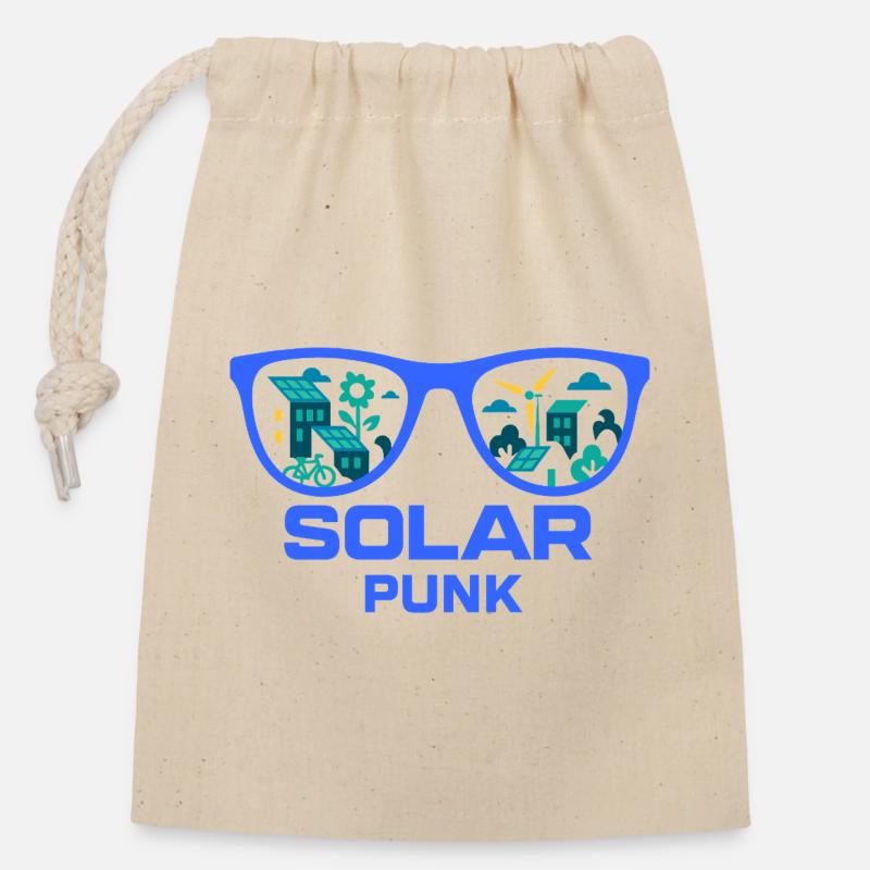Solarpunk Vision - Closable cotton gift bag (14x20cm) - nature