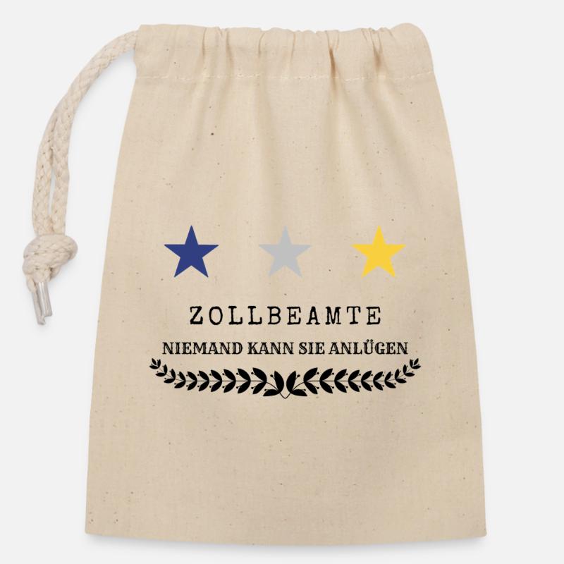 Douanier - Sac cadeau en coton avec cordon (14 x 20 cm) - nature