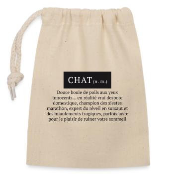 Chat Domestique définition despote félin - Sac cadeau en coton avec cordon (14 x 20 cm) - nature - Devant