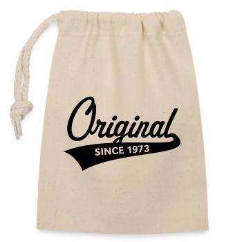 Original Since 1973 (year of birth, birthday / B) - Closable cotton gift bag (14x20cm) - nature - Front