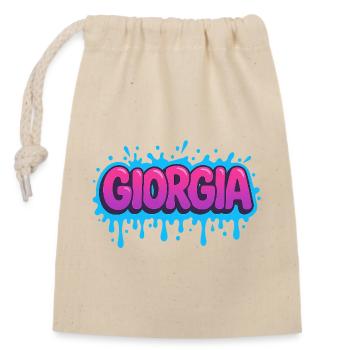 Graffiti Georgia Name Gift Ideal druckbar - Verschließbarer Geschenkbeutel aus Baumwolle (14x20cm) - Natur - Vorne