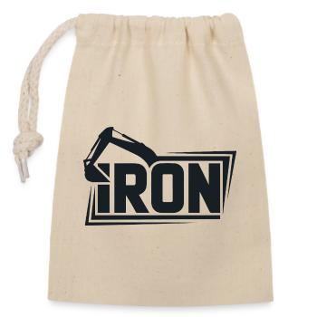 Iron Crane Bold Logo Tee - Sac cadeau en coton avec cordon (14 x 20 cm) - nature - Devant