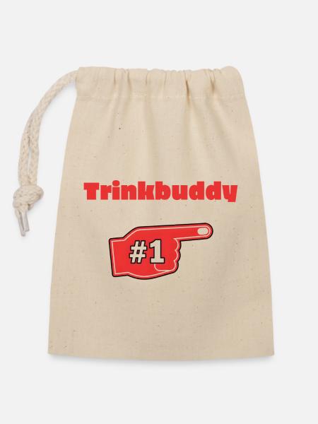 Trinkbuddy #1 - Verschließbarer Geschenkbeutel aus Baumwolle (14x20cm) - Natur