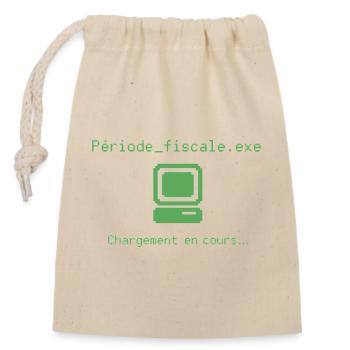 Période fiscale : chargement lent, café rapide - Sac cadeau en coton avec cordon (14 x 20 cm) - nature - Devant