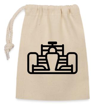 voiture de course - Sac cadeau en coton avec cordon (14 x 20 cm) - nature - Devant