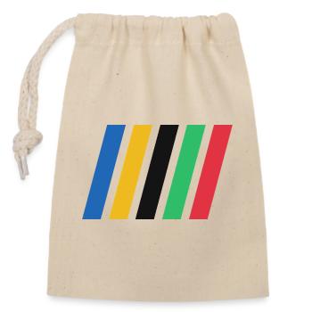 Color Stripes - Closable cotton gift bag (14x20cm) - nature - Front