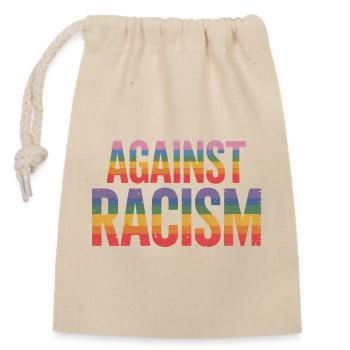 Contre le racisme - T-shirt arc-en-ciel Antifa - Sac cadeau en coton avec cordon (14 x 20 cm) - nature - Devant