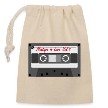 Mixtape in Love Vol.1 - Closable cotton gift bag (14x20cm) - nature - Front