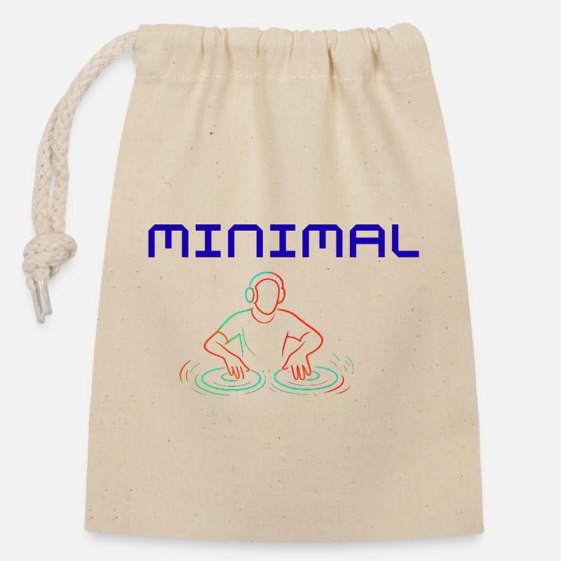 Temps minimal - Sac cadeau en coton avec cordon (14 x 20 cm) - nature