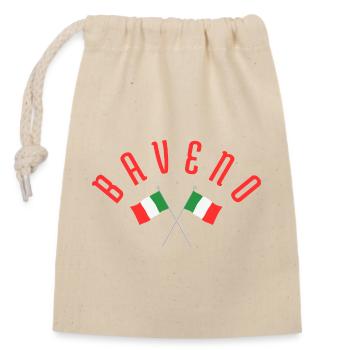 Baveno a franchi les drapeaux italiens - Sac cadeau en coton avec cordon (14 x 20 cm) - nature - Devant