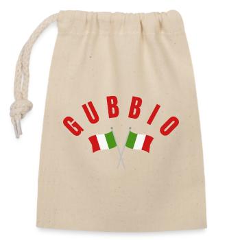 Gubbio Italian Flags Crest - Closable cotton gift bag (14x20cm) - nature - Front