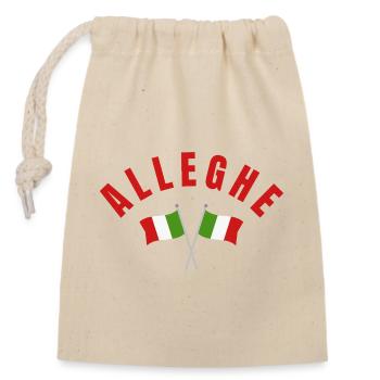 Alleghe Italian Flags - Closable cotton gift bag (14x20cm) - nature - Front