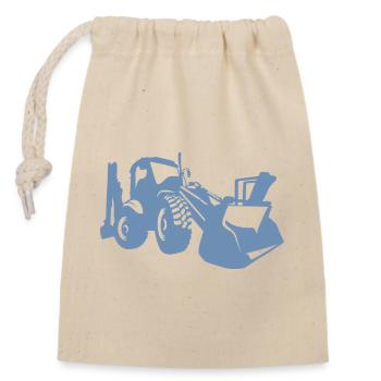 Chargeuse sur pneus d’excavatrice Opérateur d’équipement de construction Silhouette - Sac cadeau en coton avec cordon (14 x 20 cm) - nature - Devant